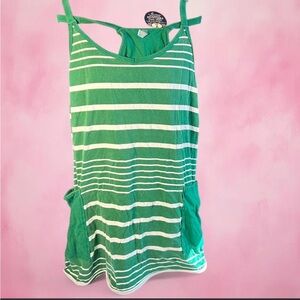 FP Movement by Free People Green and White Striped Jumpsuit